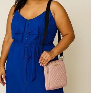 Steve Madden Faux leather Quilted Pink Crossbpdy Bag